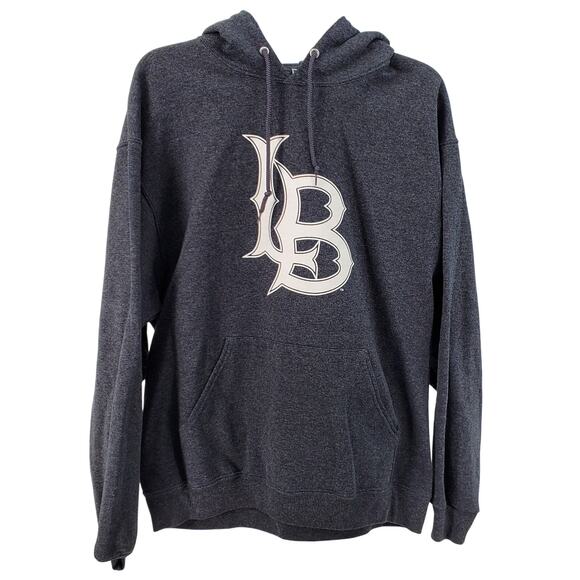 Long Beach University Large Gray Sweatshirt Unisex Kangaroo Pocket Pre-Owned - Picture 1 of 4
